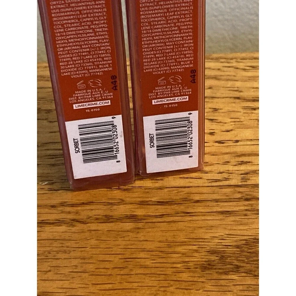 2X Lime Crime Plushies Sorbet Soft Focus Lip Veil Liquid Lipstick 0.11